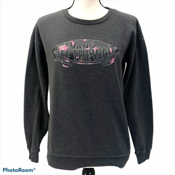 Vans Grey Sweatshirt with Spell Out and Graphic.  Size XS. - Picture 1 of 5
